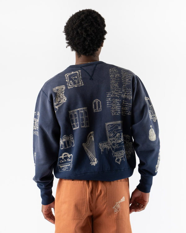 Samuel Zelig Hotel Crewneck in Navy