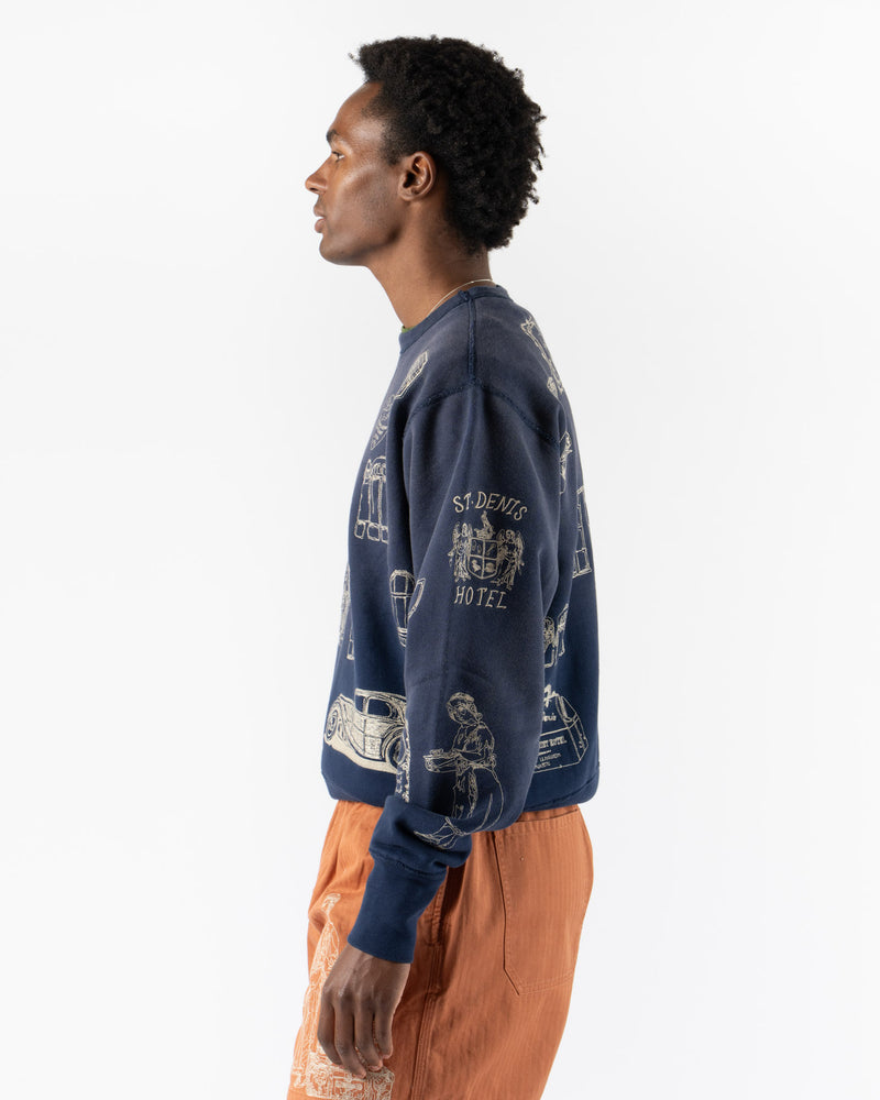 Samuel Zelig Hotel Crewneck in Navy