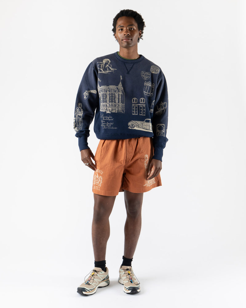 Samuel Zelig Hotel Crewneck in Navy