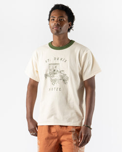 Samuel Zelig Hotel Tee in Green Ringer