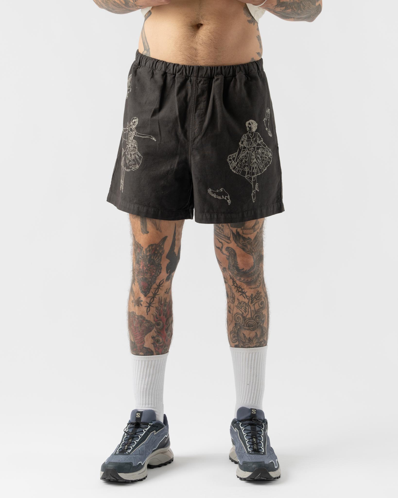 Samuel Zelig Ballet Short in Charcoal