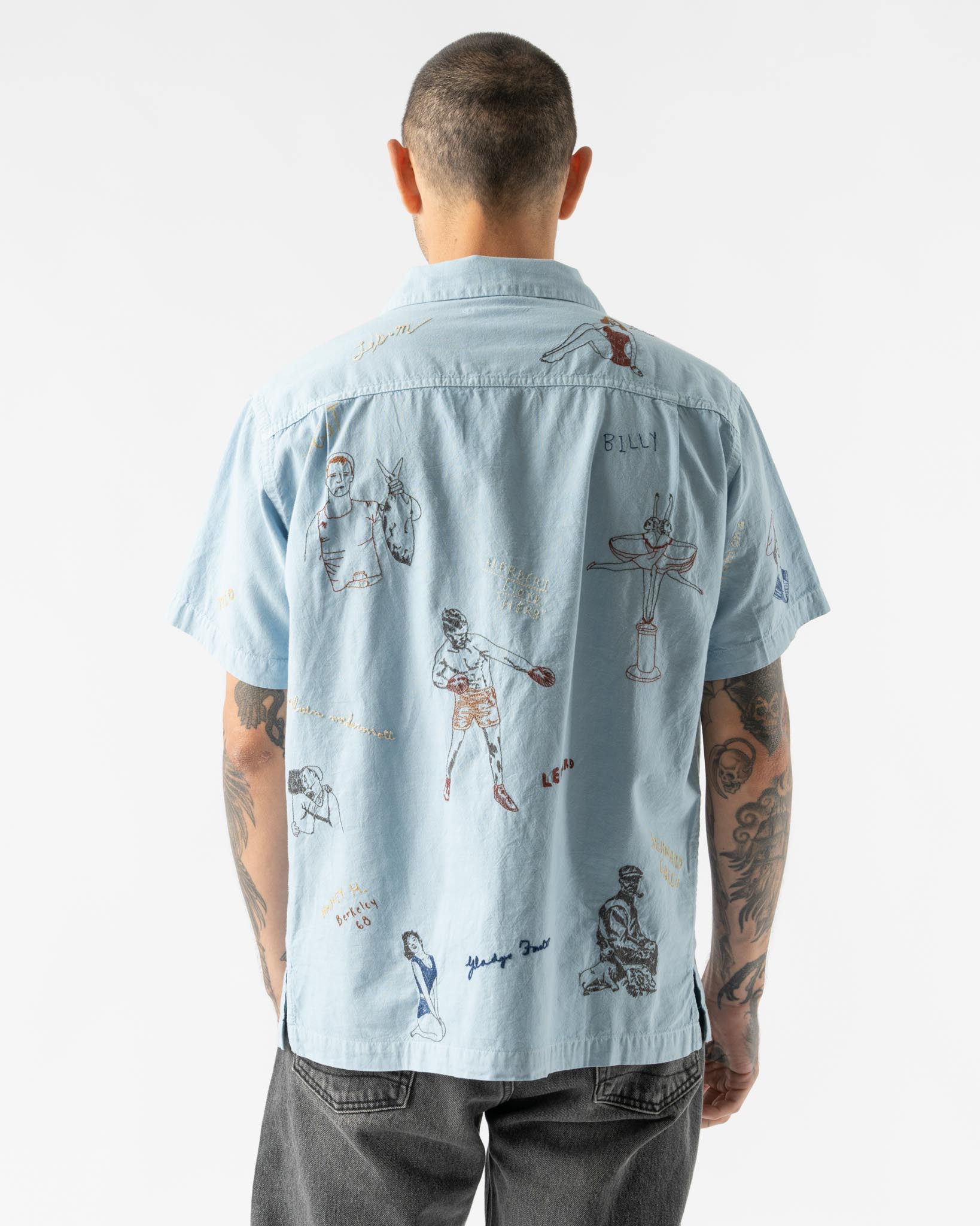 Samuel Zelig High Dive Camp Shirt in Light Blue