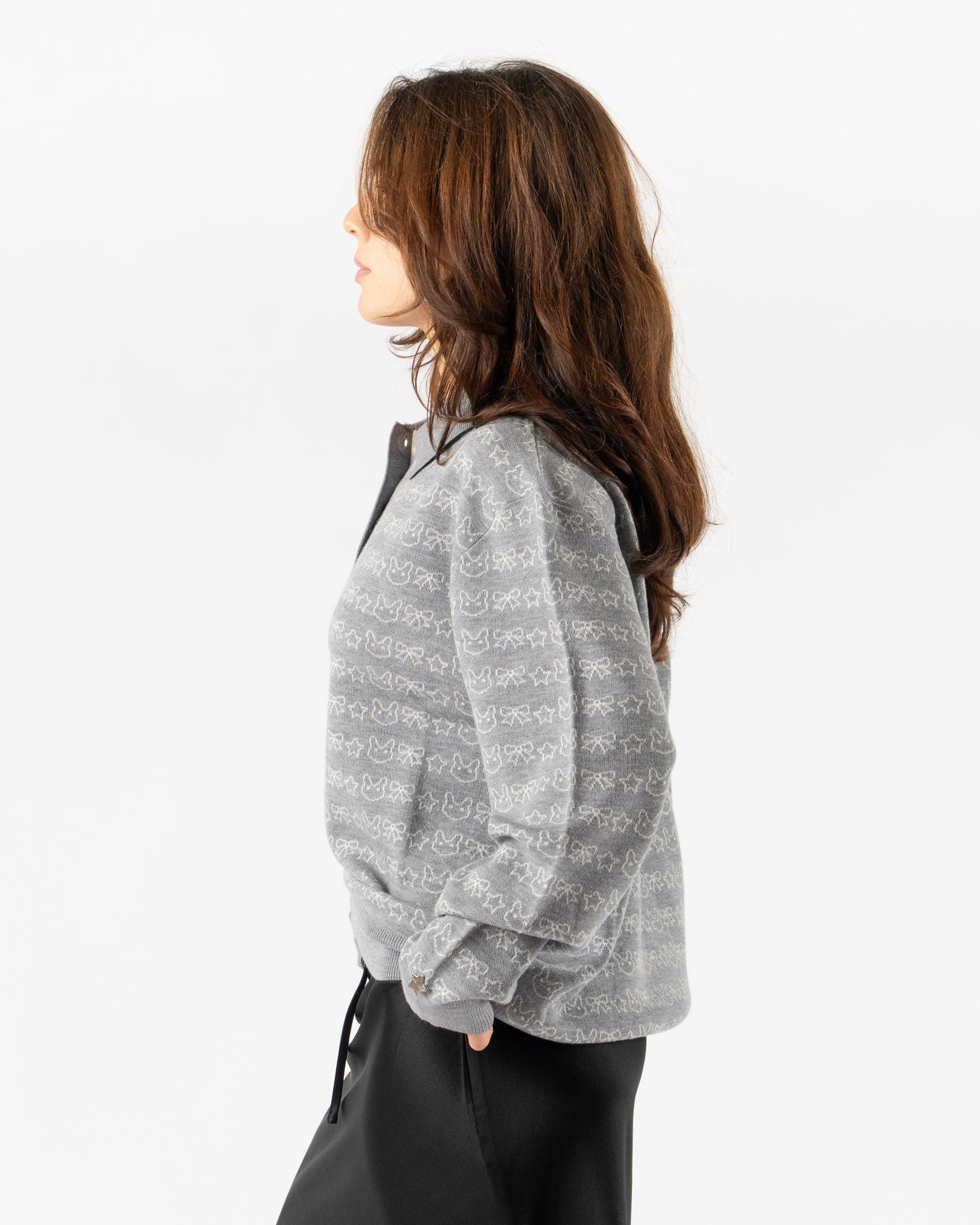 Sandy Liang Woods Sweater in Grey Multi