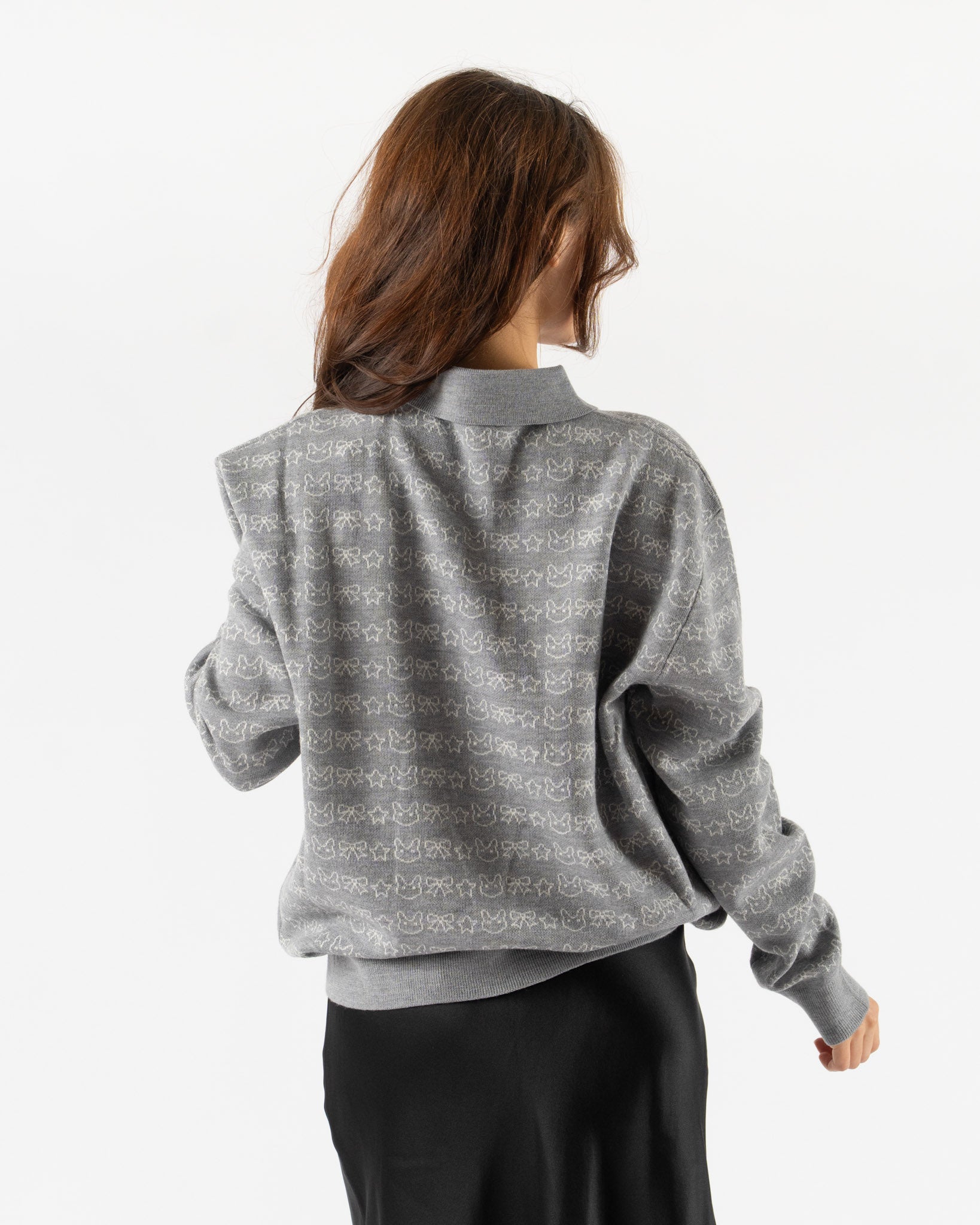 Sandy Liang Woods Sweater in Grey Multi