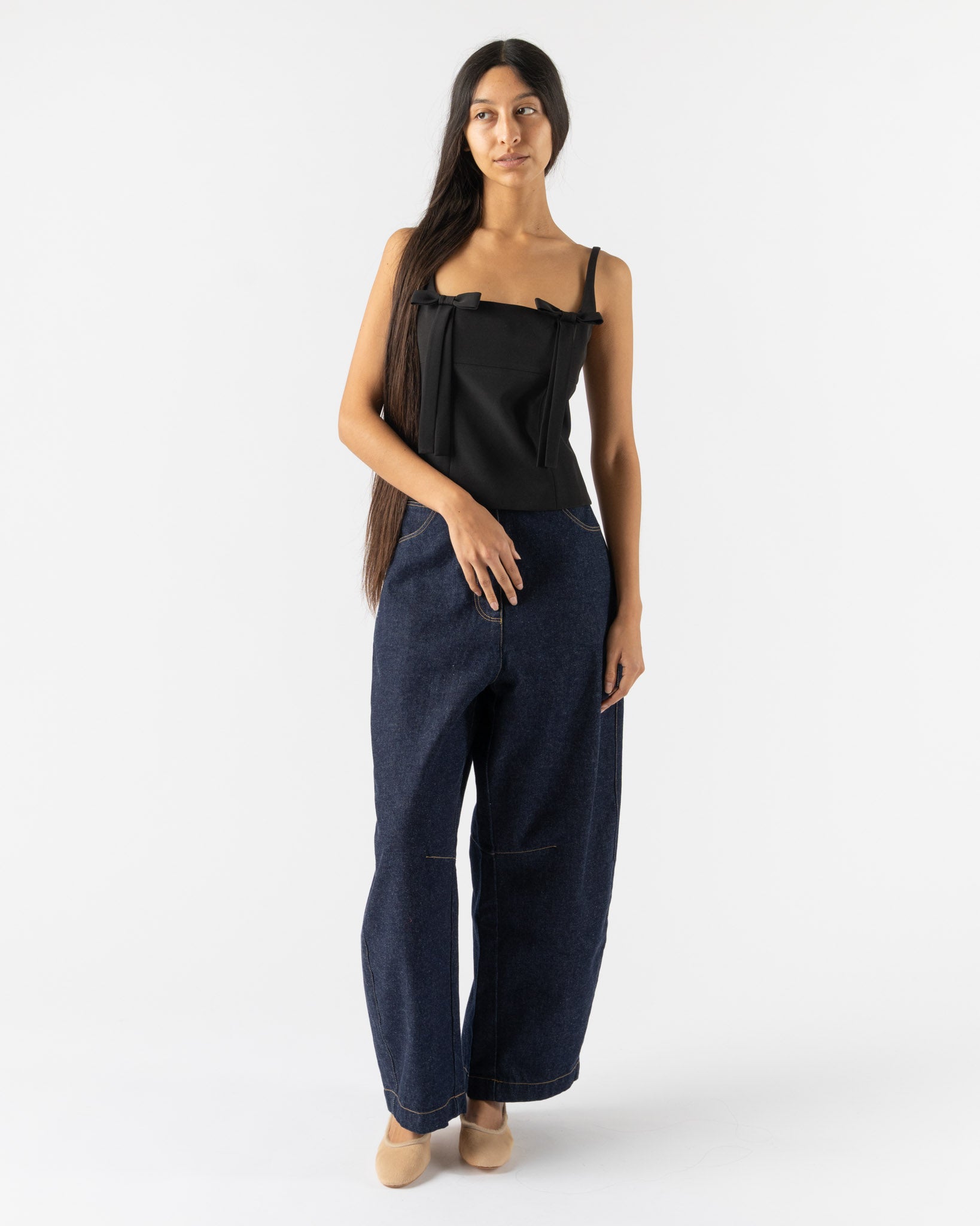 Sandy Liang Amelie Top in Black Curated at Jake and Jones