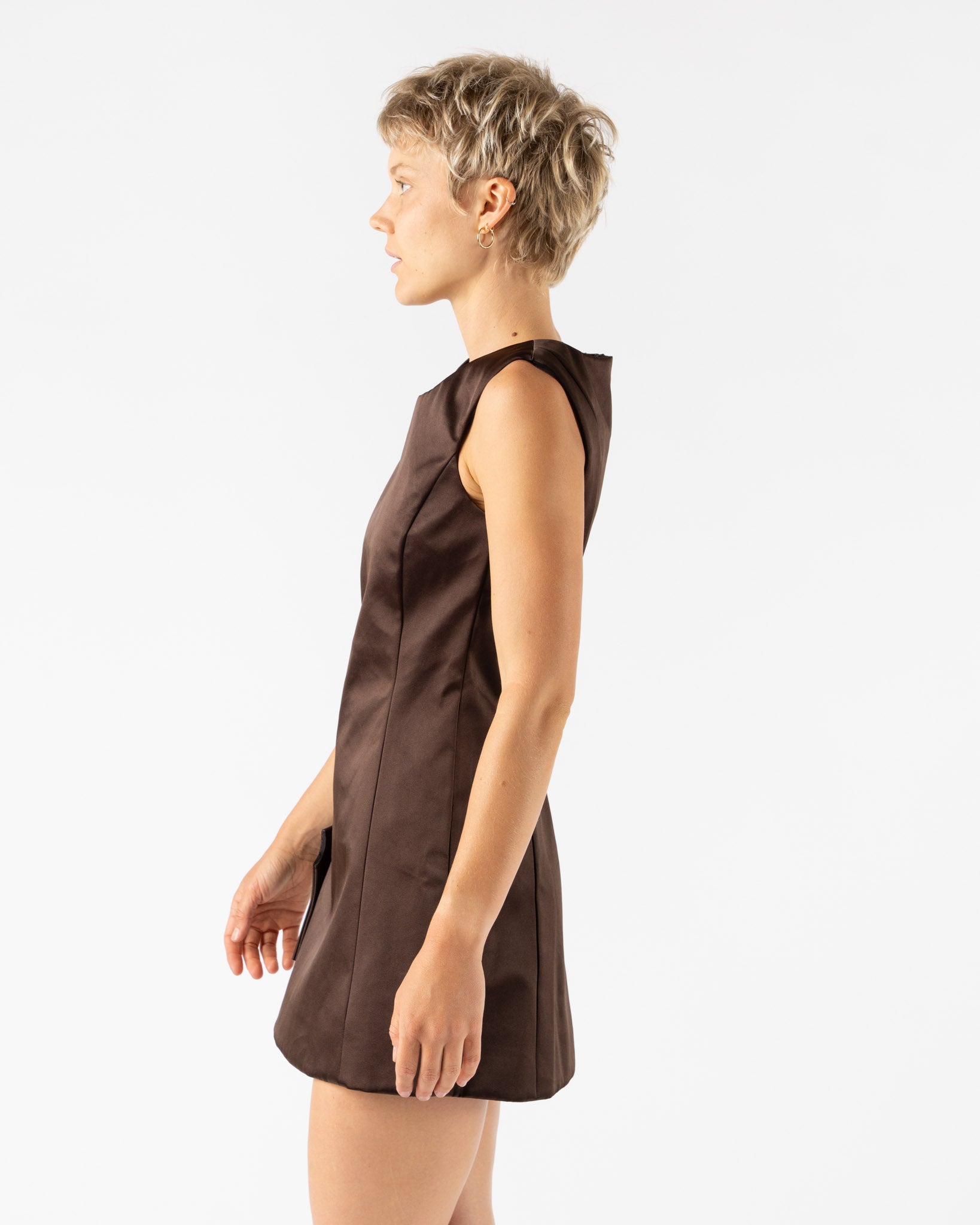 Sandy Liang Chester Dress in Brown