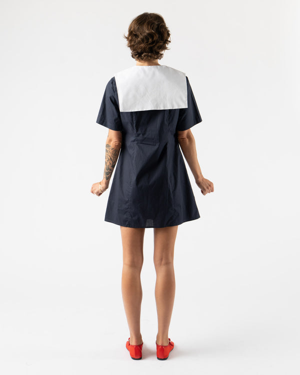 Sandy Liang Rila Shirt Dress in Navy