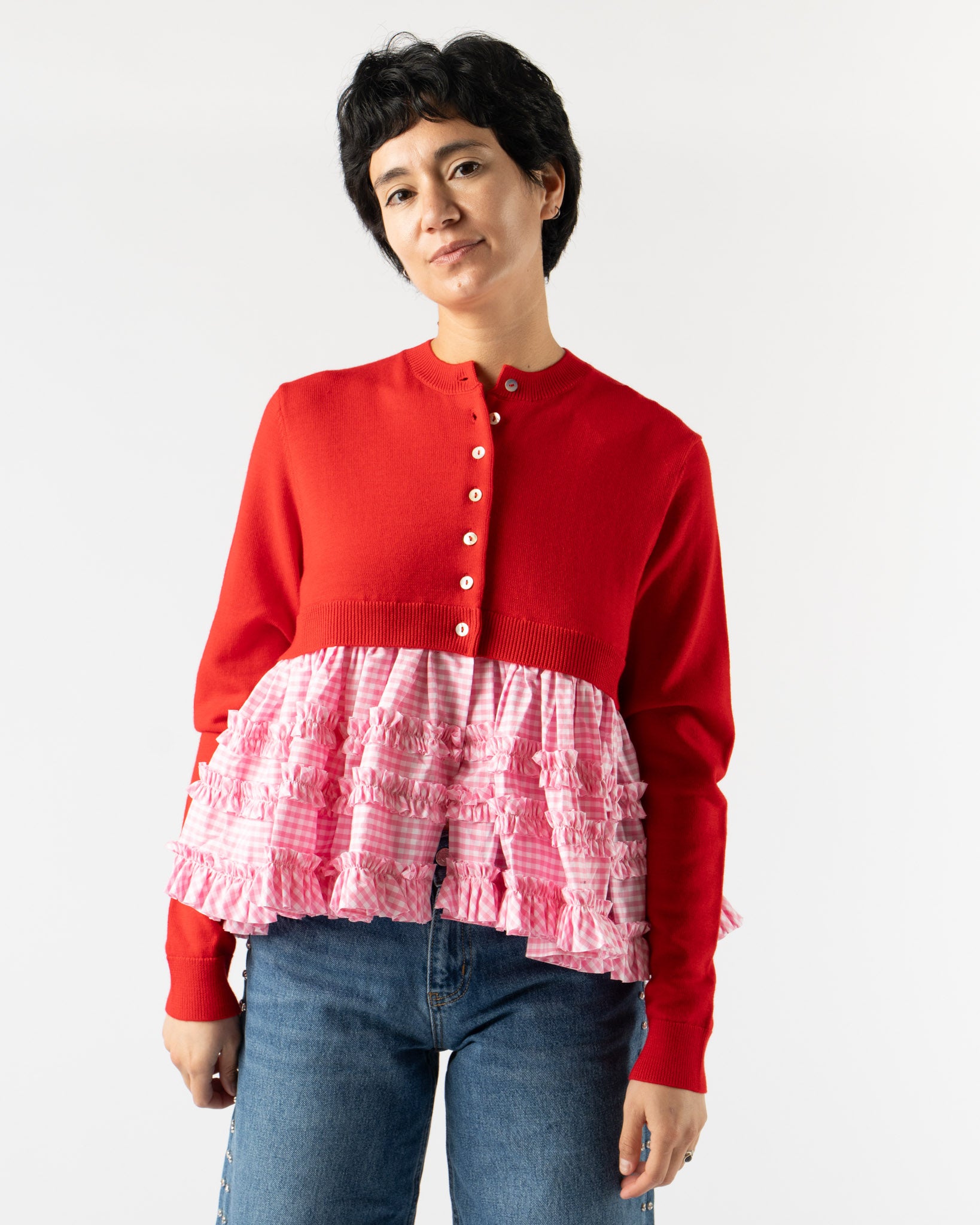 Sandy Liang Pawpaw Cardigan in Red
