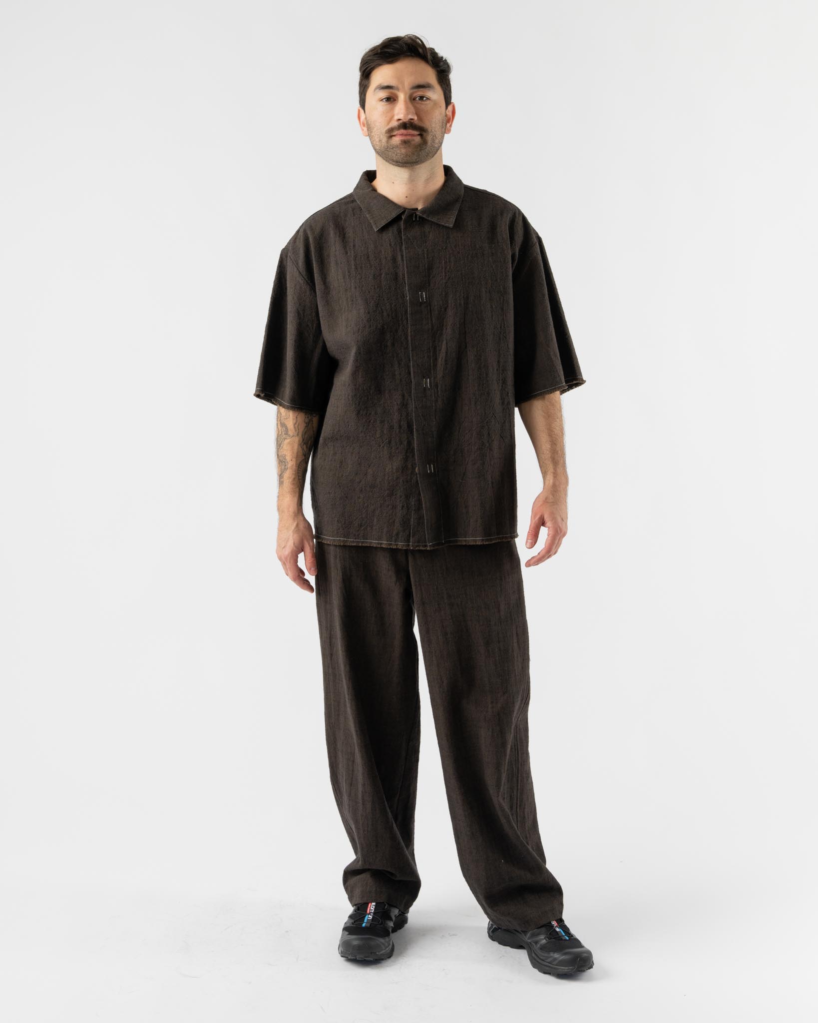 Satta Tack Shirt in Speckled Brown