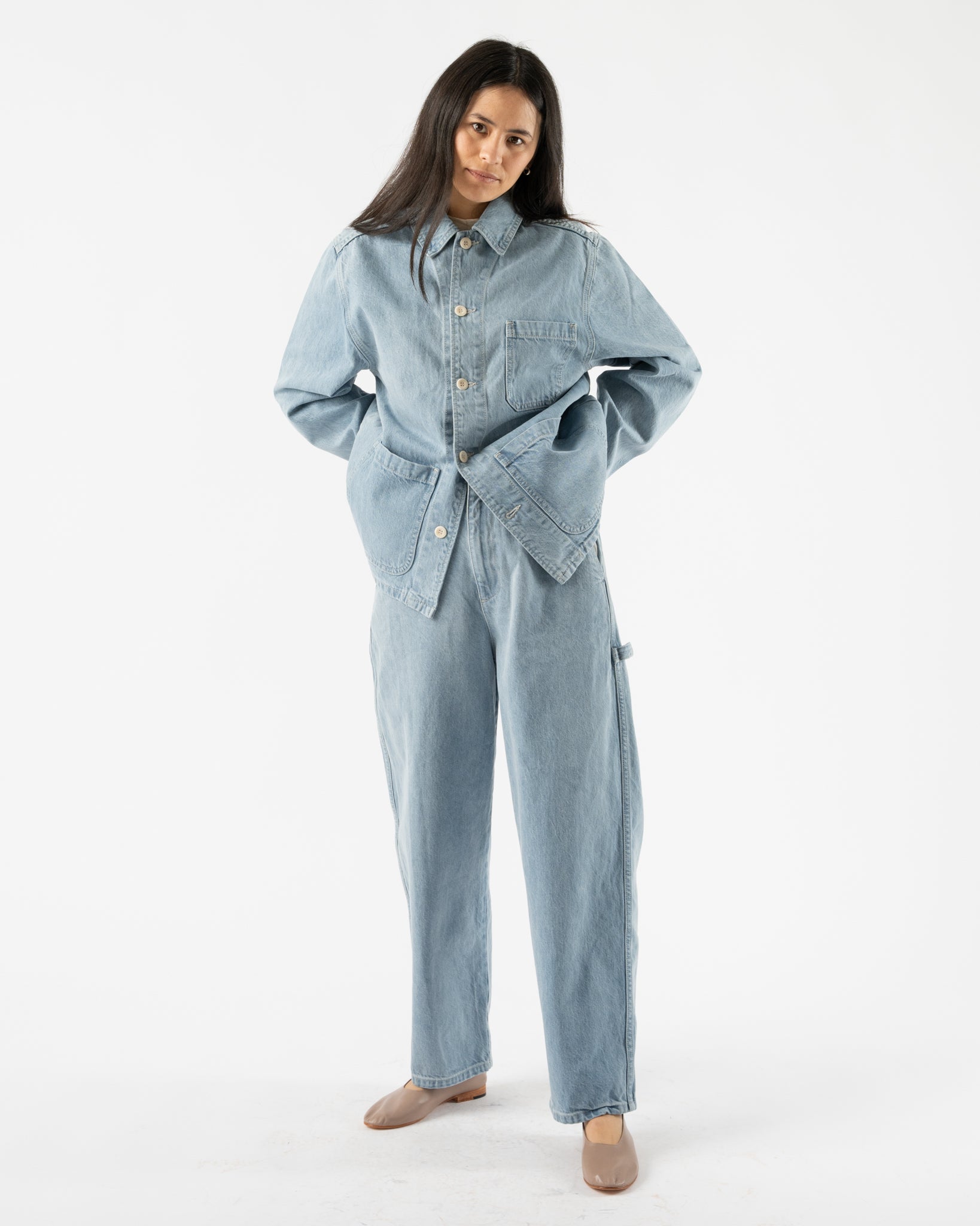 Shaina Mote Chore Coat in Mineral Blue Curated at Jake and Jones