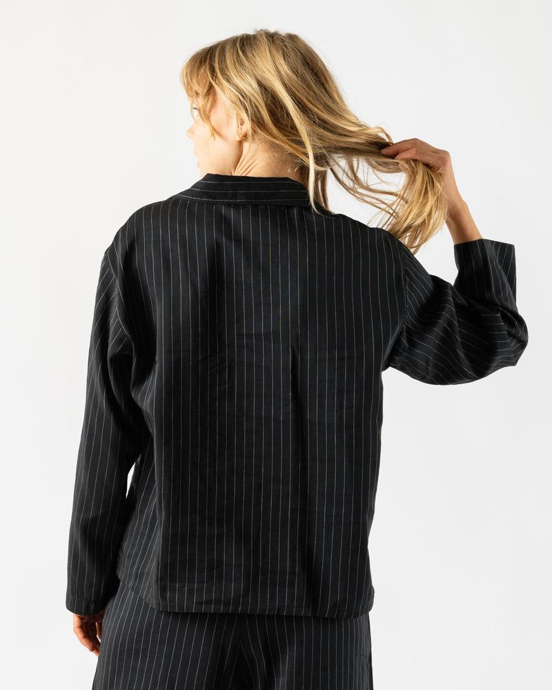 Shaina Mote Pajama Shirt in Navy Pinstripe