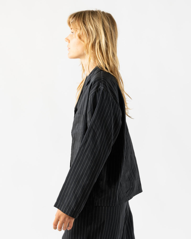 Shaina Mote Pajama Shirt in Navy Pinstripe