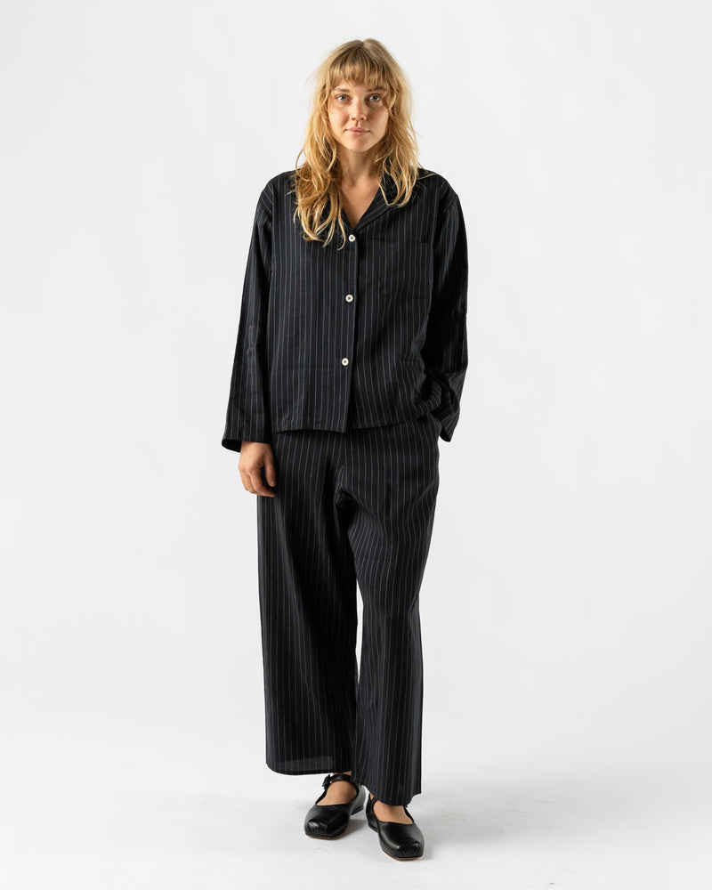 Shaina Mote Pajama Shirt in Navy Pinstripe