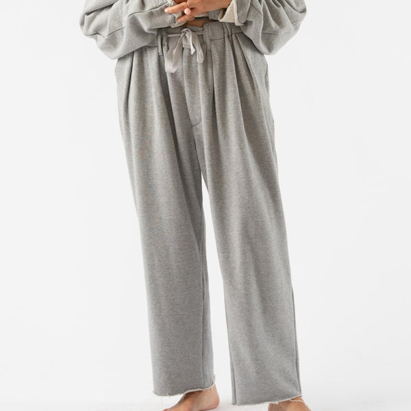 Sillage Loop Wheel Baggy Pants in Melange Grey Curated at Jake and Jones