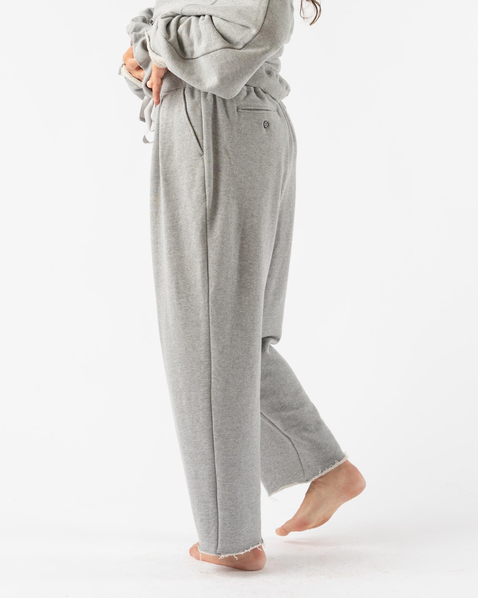 Sillage Loop Wheel Baggy Pants in Melange Grey