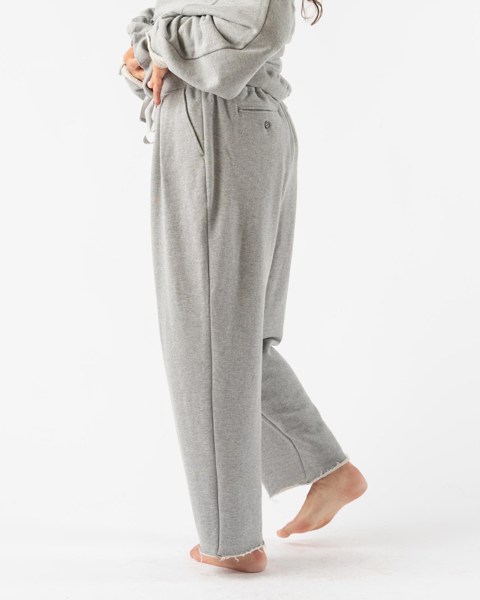 Sillage Loop Wheel Baggy Pants in Melange Grey Curated at Jake and Jones