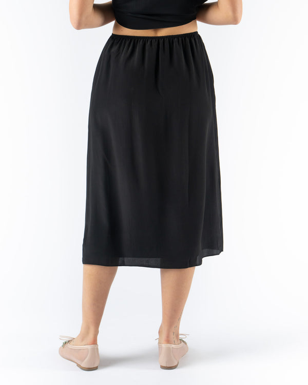 Simone Rocha Bow Slit Column Skirt in Black Crepe de Chine