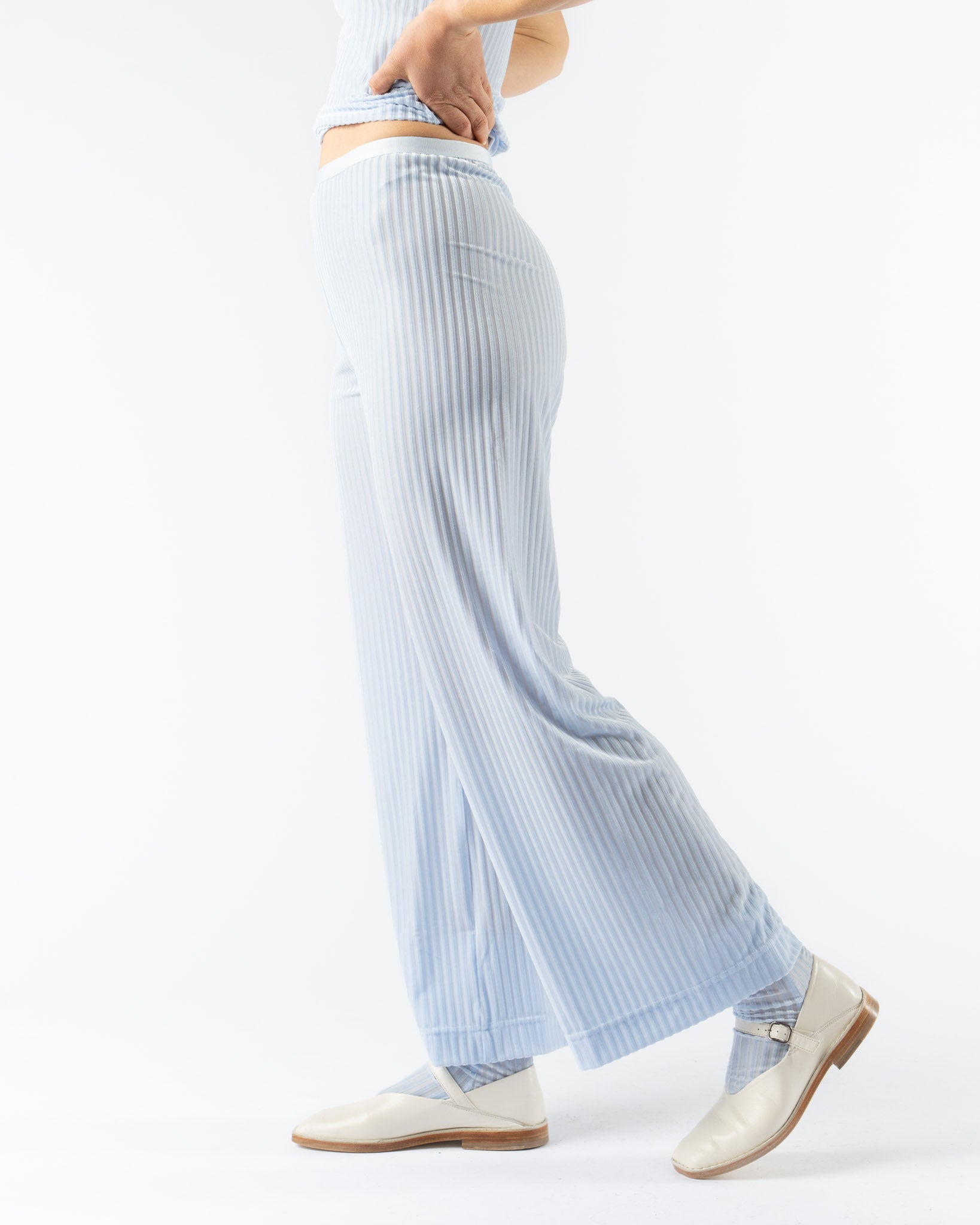 Simone Wild Rib Low Waist Pants in Sky
