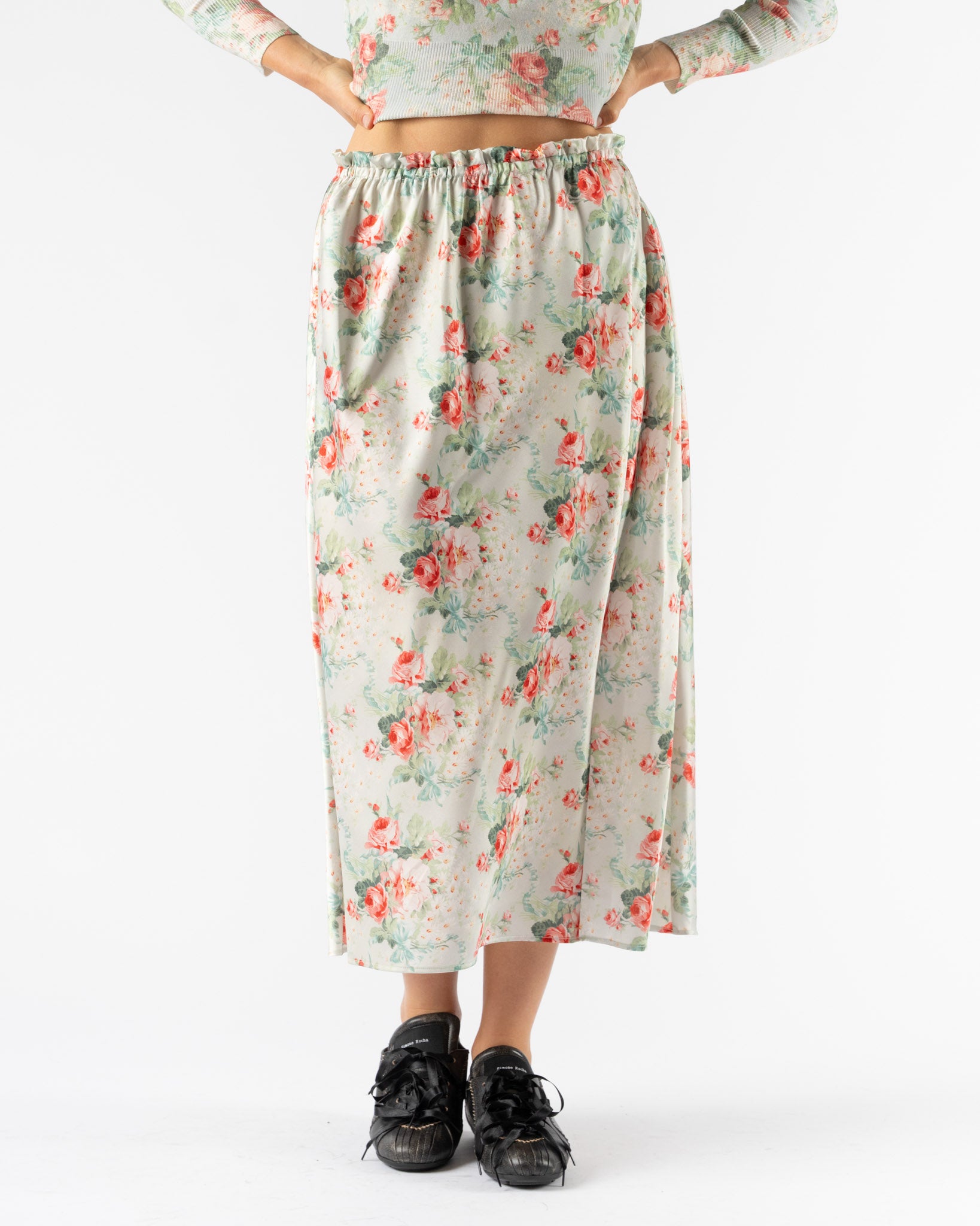 Simone Rocha Single Hip Detail Easy Skirt in Baby Bouquet