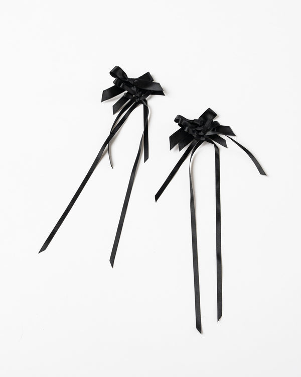 Simone Rocha Rosette Bow Earrings in Black