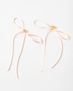 Simone Rocha Bow Ribbon Stud Earrings in Nude/Rose