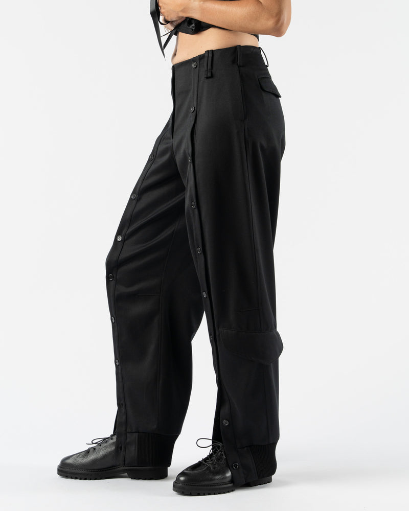 Simone Rocha Front Button Placket Trousers in Black