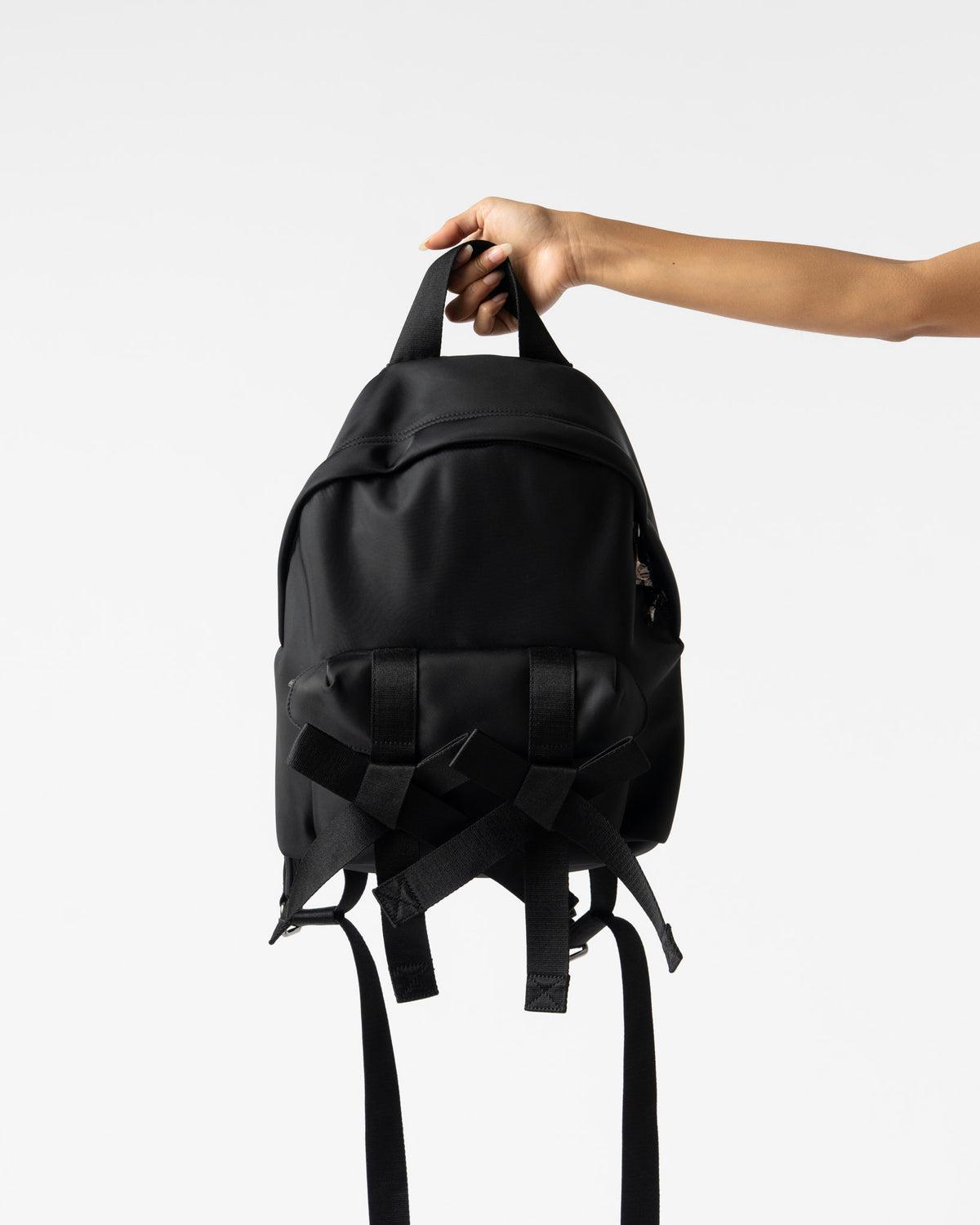 Simone Rocha Bow Front Backpack in Black Curated at Jake and Jones