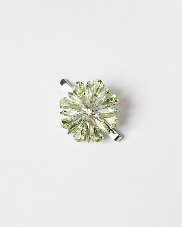 Simone Rocha Crystal Blossom Hair Clip in Mint