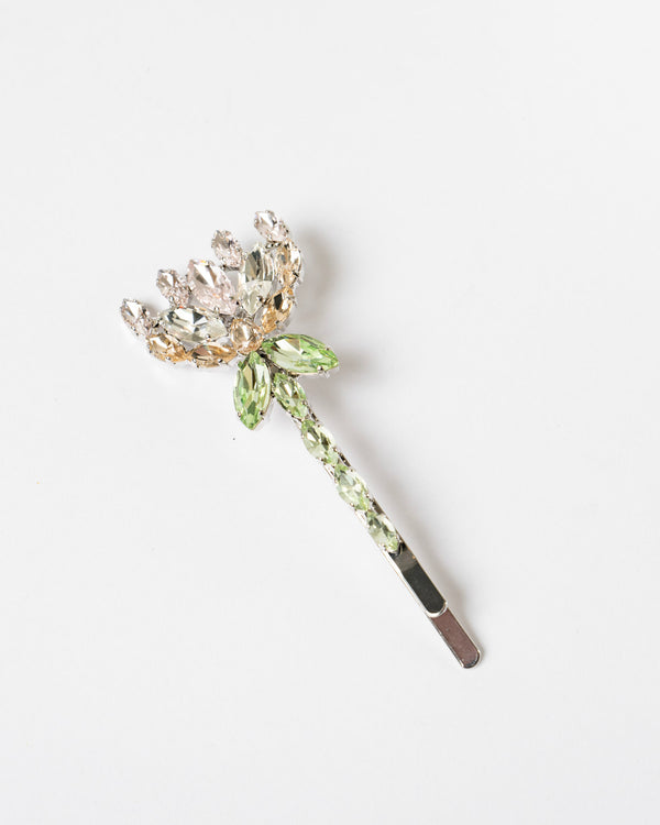 Simone Rocha Crystal Carnation Hair Clip in Pink Multi