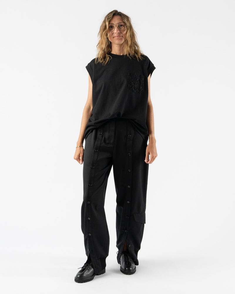 Simone Rocha Lace Pocket Boxy Tank Top in Black