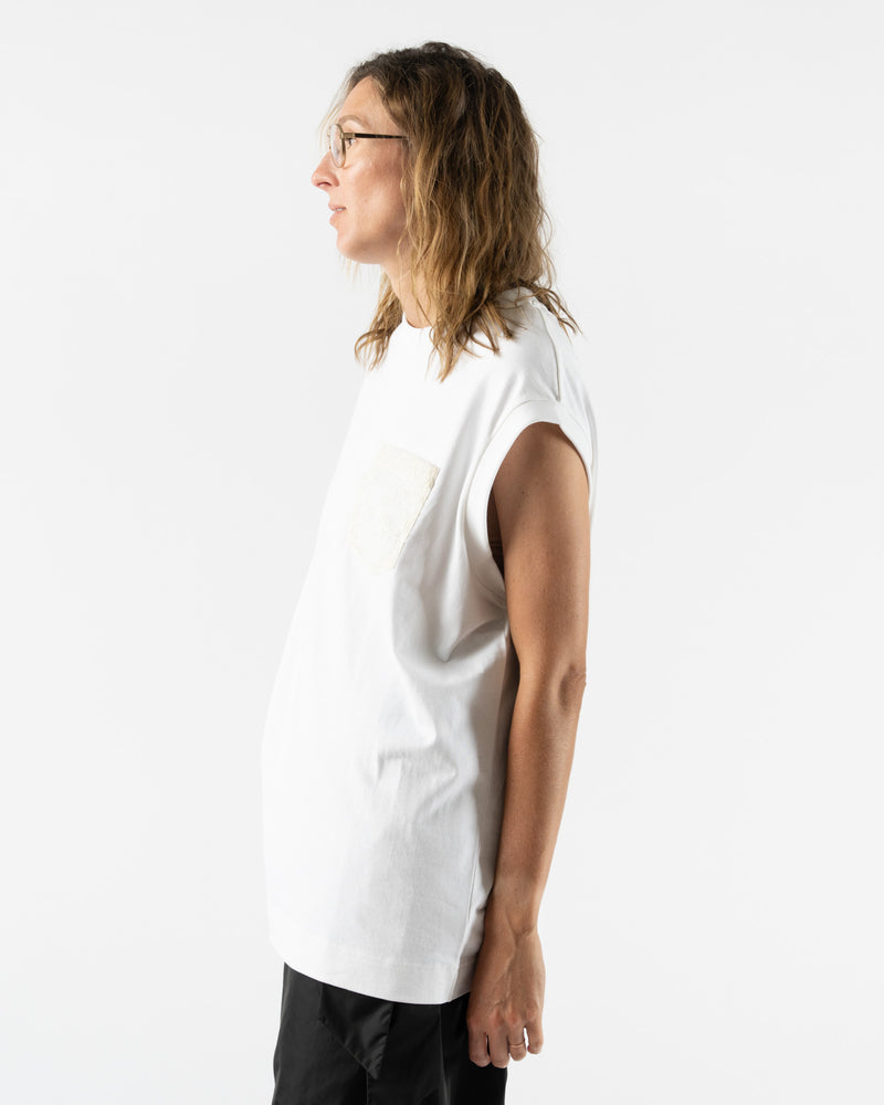 Simone Rocha Lace Pocket Boxy Tank Top in White