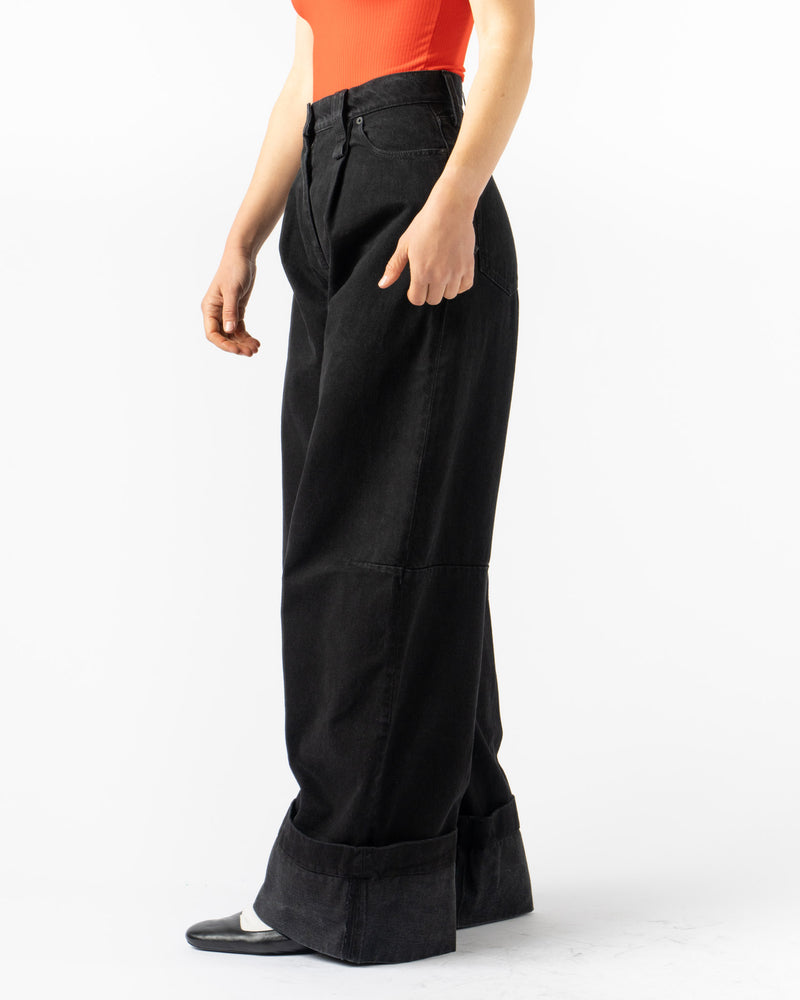 Simone Rocha Wide Leg Puddle Jeans in Black