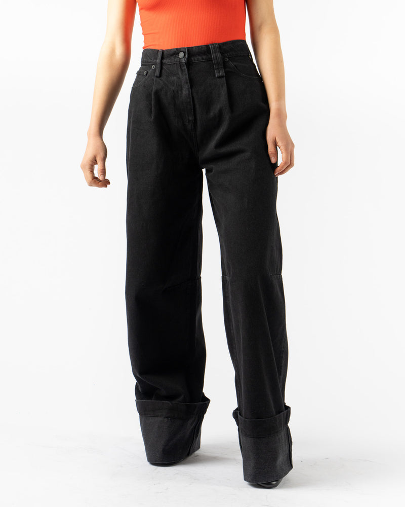 Simone Rocha Wide Leg Puddle Jeans in Black