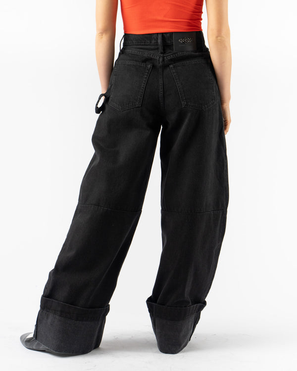 Simone Rocha Wide Leg Puddle Jeans in Black