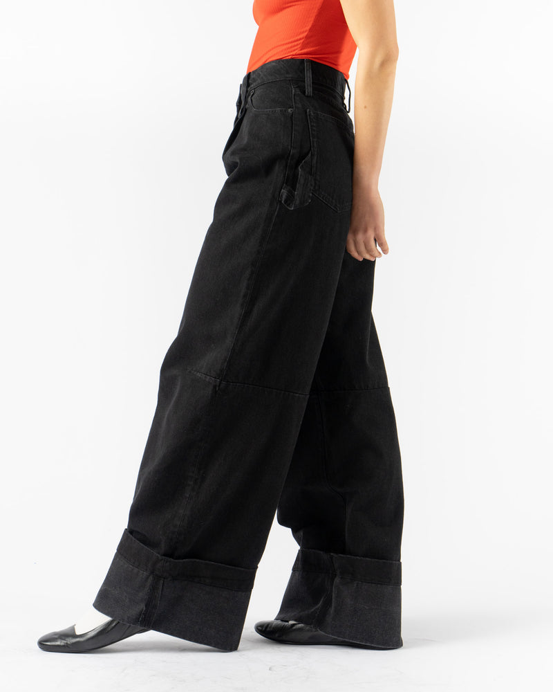 Simone Rocha Wide Leg Puddle Jeans in Black