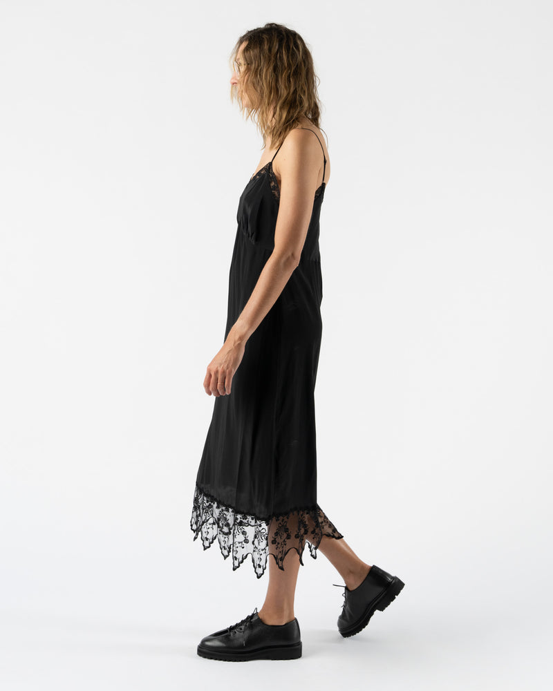 Simone Rocha Slip Dress with Lace Trim in Black