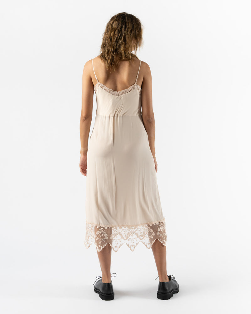 Simone Rocha Slip Dress with Lace Trim in Nude