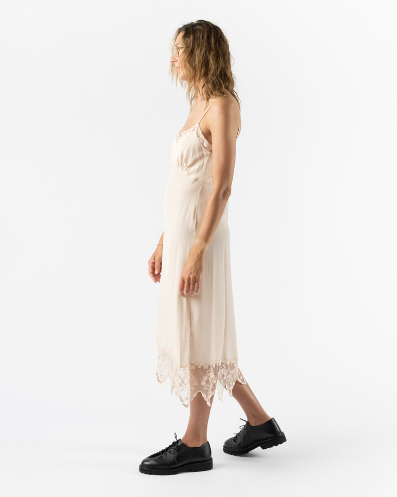 Simone Rocha Slip Dress with Lace Trim in Nude