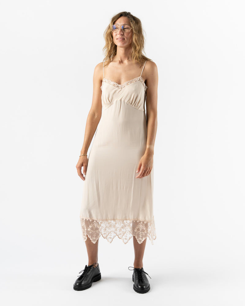 Simone Rocha Slip Dress with Lace Trim in Nude