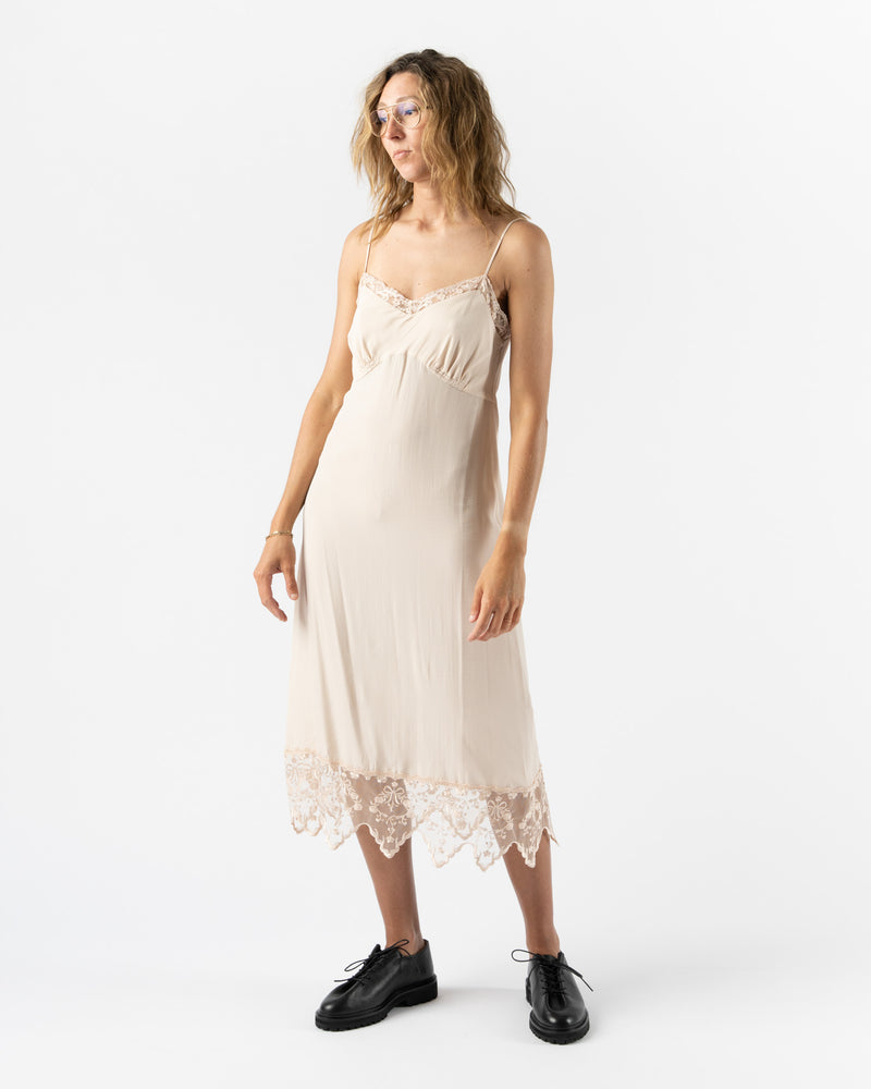 Simone Rocha Slip Dress with Lace Trim in Nude