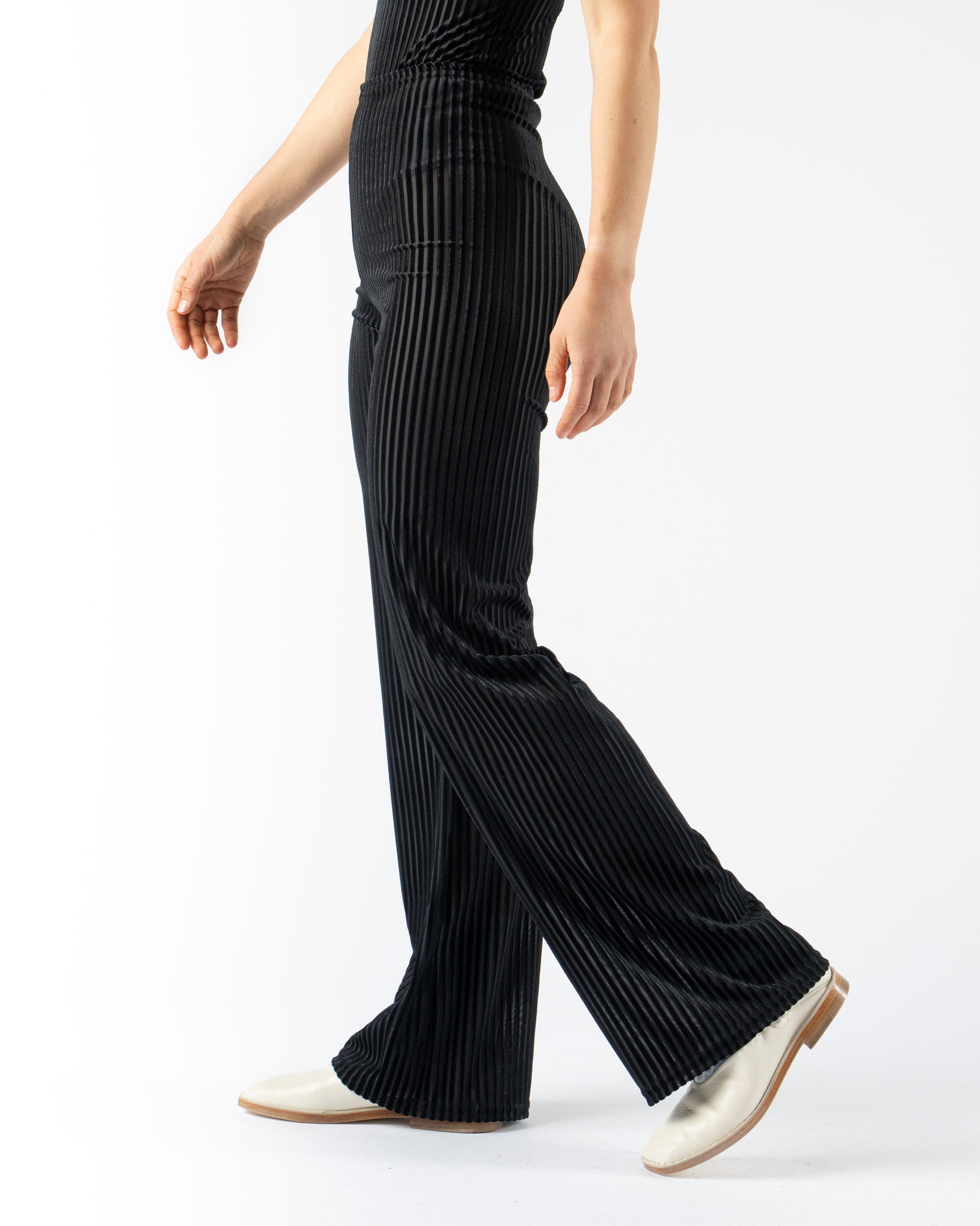 Simone Wild Rib Wide Leg Pants in Black