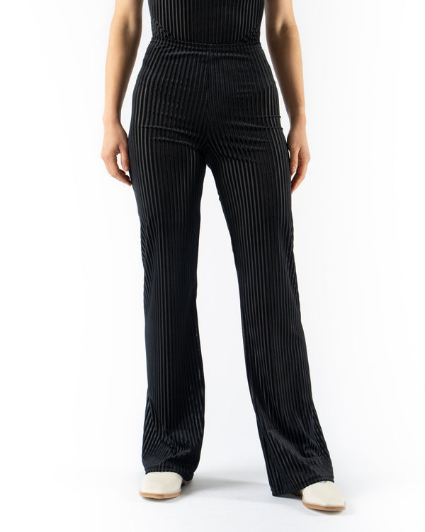 Simone Wild Rib Wide Leg Pants in Black