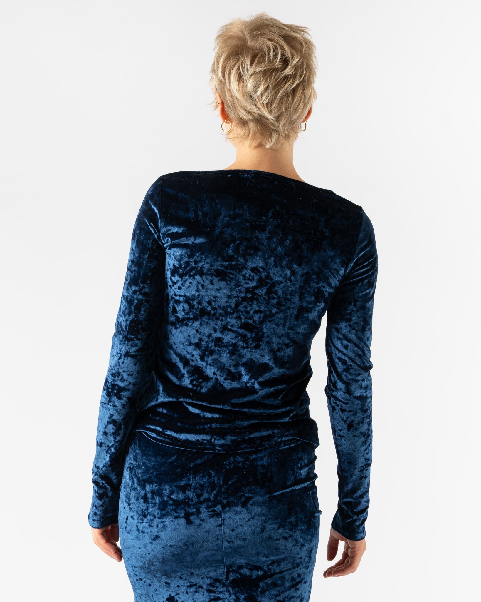 Simone Wild Velvet Basic LS Shirt in Navy