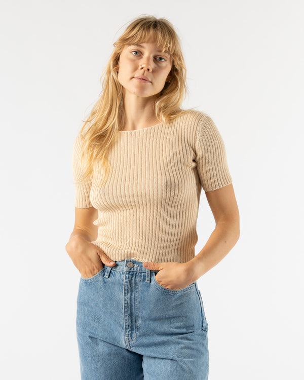 Shaina Mote Rib Tee in Natural