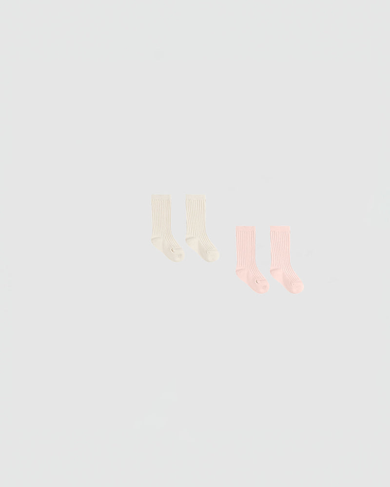 Quincy Mae Sock Set in Ivory/Bubblegum