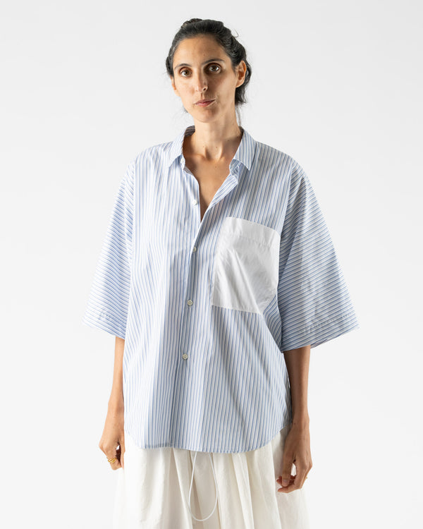 Sofie D'Hoore Beech Shirt in Woven Blue Stripe/White
