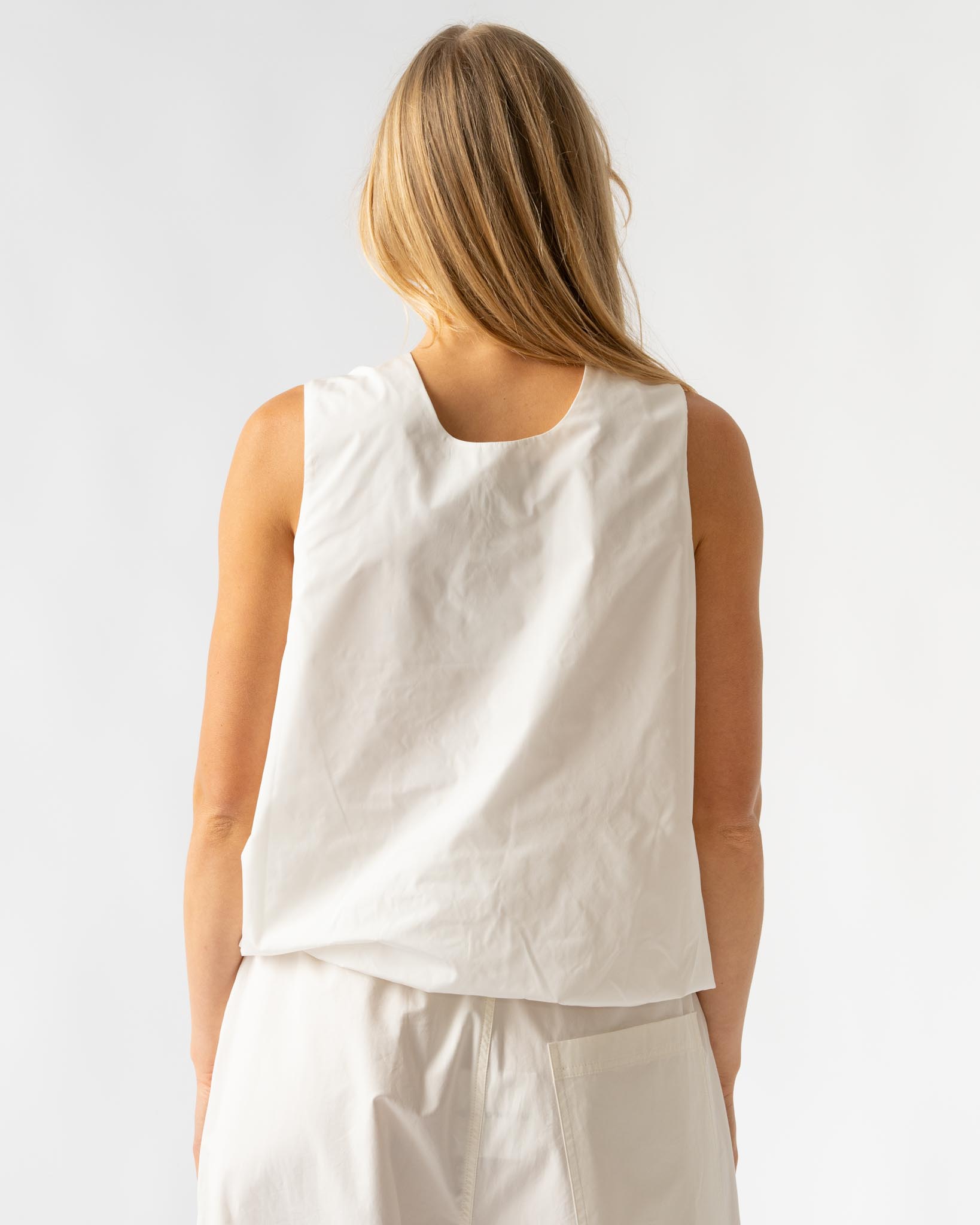 Sofie D'Hoore Boom Pota Cropped Top in Woven Snow