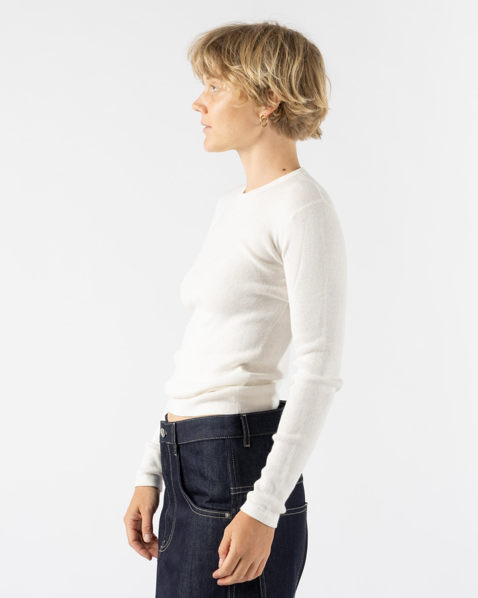 Sofie D'Hoore Minverva Rib Pullover in Off-White