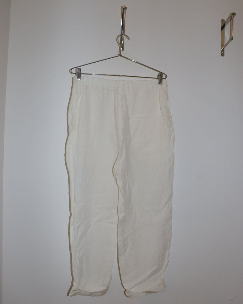 Pre-owned: Sofie D' Hoore Linen Pant in White