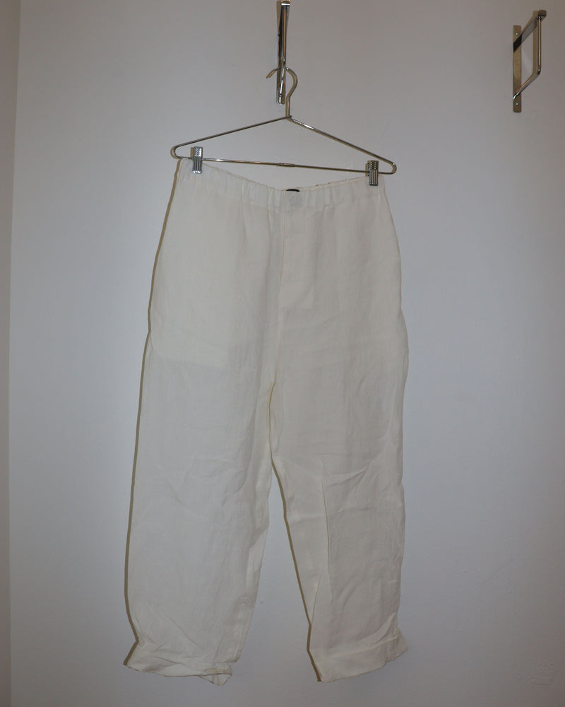 Pre-owned: Sofie D' Hoore Linen Pant in White